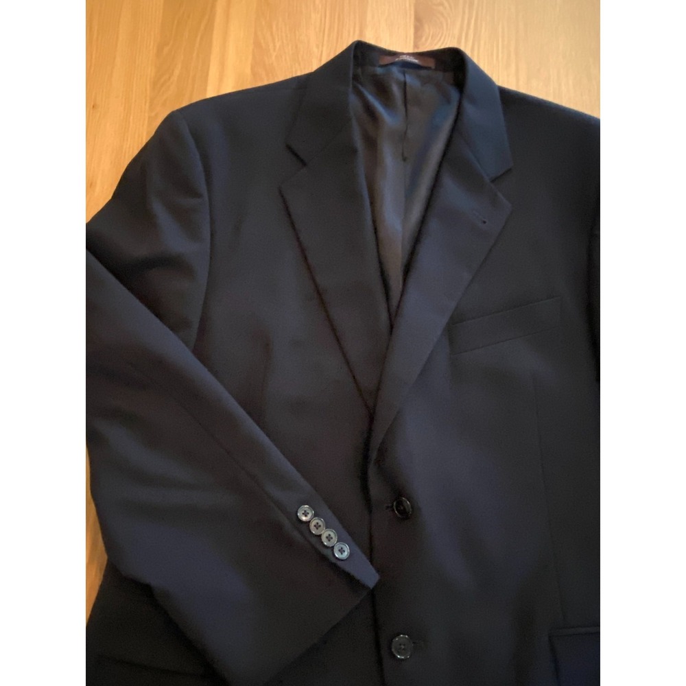 Joseph Abboud Nordstrom 44S Navy Blue Wool Blazer Sport Coat 2 Button Mens